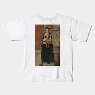 Charlie Is My Darling by John Everett Millais Kids T-Shirt